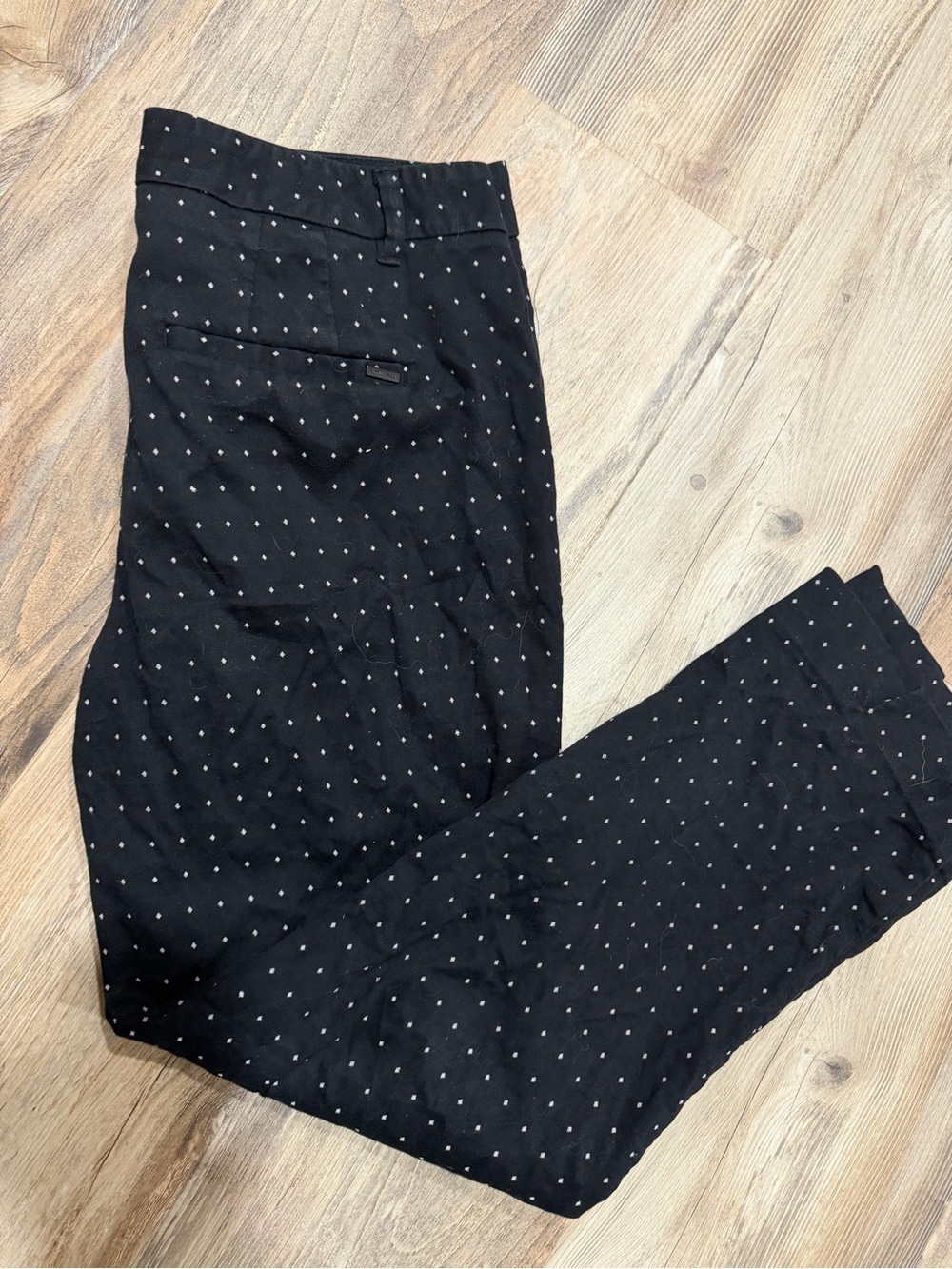 White House Black Market Black Dress Pants with White Micro Dots